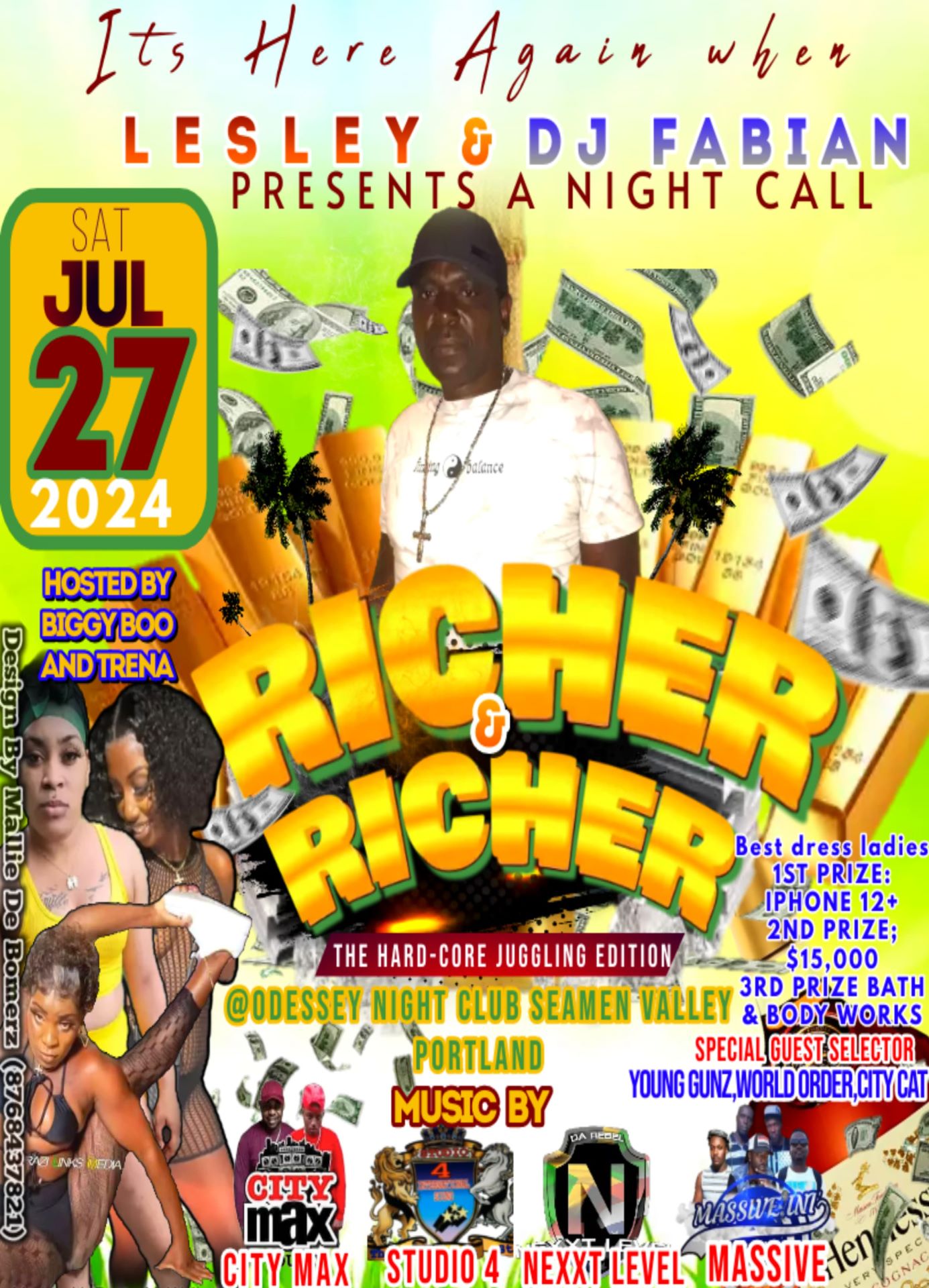Richer & Richer | Sat. July 27, 2024 | @odessey Night Club Seamen Valley Portland |